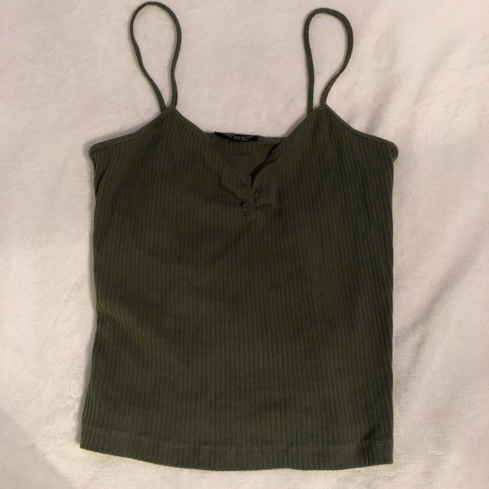 top shop green tank top